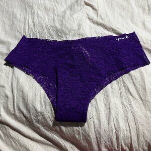 PINK Victoria's Secret Deep Purple Lace Panties